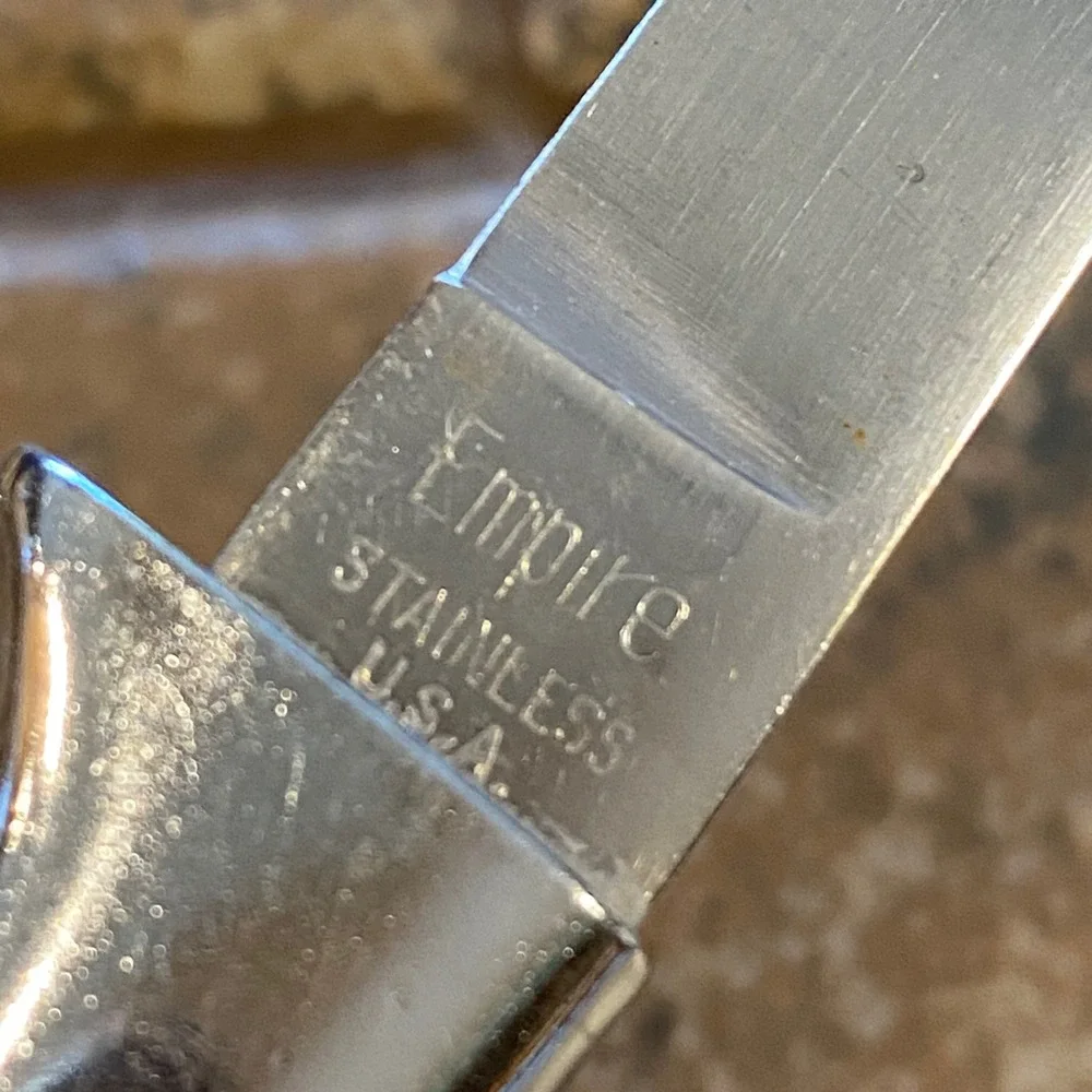 Empire Steak Knife Set Of 5 Cream Excellent Vintage Stainless Steel USA